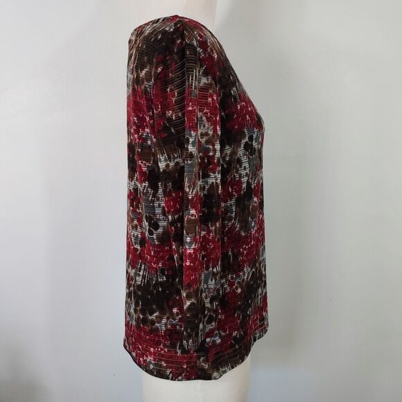 Apt. 9 Shirt Top Comfy Stretch Womens Size Large Cut Out 3/4 Sleeve Lined - Picture 6 of 13